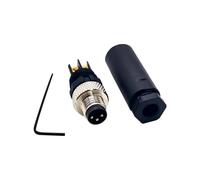 Elecbee Il maschio diritto 3 Pin del connettore cablabile del campo M8 monta il tipo connettore diritto M8 di Pin del maschio 3 Unshiled della spina