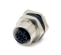 Elecbee M12 4 Poli femmina connettore, D Codice Impermeabile Montaggio Posteriore Cablaggio Saldatura Aviazione Spina Montaggio PCB Connettore Attuatore Connettori circolari per modulo fieldbus