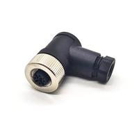 Elecbee M12 5 Poli Femmina Connettore, A Codice IP67 Impermeabile, 5 Pin, 90 Gradi, Aviazione, Non Schermato, Attuatore, Circolare per Modulo Fieldbus