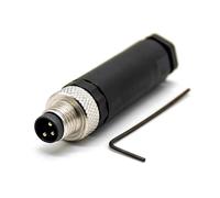 ELECBEE M8 Connettore 3 Pin Testa maschile, A Codice Diritto Vite Giunto Non schermato 3 poli M8 Connettore Attuatore Aviazione Spina, Connettore M8 3 Poli IP67 Impermeabile