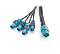 Elecbee Mini Fakra 4 in 1 a FAKRA Z Dritto Maschio Spina Femmina Quattro Porte Veicolo LVDS Cavo Adattatore RF Coassiale Estensione 50 CENTIMETRI RG316