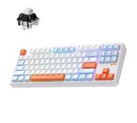 ELECFOX Linky 87 Tastiera meccanica wireless, Tri-Mode BT5.0/2.4GHz/USB-C, tastiera personalizzata hot swap, interruttori lineari, tastiere da gioco retroilluminate RGB per PC, tablet, PS/Xbox (Ocean