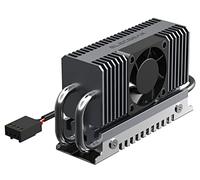 ElecGear EL-80X Dispositivo di Raffreddamento SSD M.2 2280, Ventola di Raffreddamento PWM + Heat pipe + Dissipatore di Calore Heatsink in Alluminio per 80mm PCIe NVMe e SATA SSD con Pad Termico