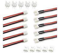 elechawk JST-XH - 5 paia di connettori maschio e femmina, 2,54 mm, 2 pin, 1S, con cavo in silicone da 20 cm, per stampante 3D Woodland Just Plug Lights