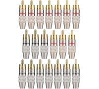 Elechood Confezione da 20 connettori RCA maschio a saldare, cavo adattatore audio video dorato per altoparlante piastra da parete Home Theater audio video ricevitori amplificatori e sistemi audio