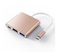 ElecMoga Adattatore USB C a HDTV, 3 in 1 USB C HDTV con 4 K a 30 Hz e USB 3.0, supporta la ricarica rapida da 100 W, hub USB C compatibile con MacBook Pro/Air Samsung Surface Book HP Pixel e