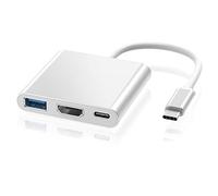 ElecMoga Adattatore USB C HDTV 4K, 3 in 1 adattatore multiporta di tipo C Hub con porta di USB 3.0 + ricarica USB-C PD compatibile con Google Chromebook, HP, Samsung S8/S9+ P40 e altro