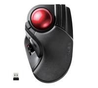Elecom HUGE Trackball Mouse, 2,4 GHz wireless, controllo delle dita, funzione a 8 pulsanti, poggiapolsi attaccato, palla rossa liscia da 52 mm, Windows11, MacOS (M-HT1DRBK)