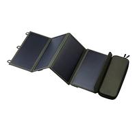 ELECOM NESTOUT - Pannello solare portatile, doppia porta USB-A, caricabatterie per la generazione di energia da 28 W, per telefono da campeggio, in nylon ripstop resistente all'acqua, pieghevole,