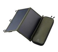 ELECOM NESTOUT - Pannello solare portatile, doppia porta USB-A, caricabatterie per la generazione di energia da 28 W, per telefono da campeggio, in nylon ripstop resistente all'acqua, pieghevole,