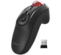 Elecom Relacon - Mouse trackball portatile, controllo del pollice, 2,4 GHz wireless, design ergonomico, funzione a 10 pulsanti, Windows11, MacOS (M-RT1DRBK)