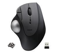 ELECOM Trackball IST Wireless 2.4GHz Connect, design ergonomico e confortevole, tracciamento super fluido con cuscinetto a sfera a rullo, sfera da 36 mm, controllo del pollice, compatibile per