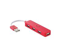 Elecom U2H-SN4NBF1RD USB 2.0 480Mbit/s Rosso perno e concentratore
