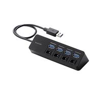 ELECOM U3H-S418BBK hub di interfaccia USB 3.0 (3.1 Gen 1) Type-A 5000 Mbit/s Nero