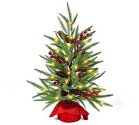 Elecoutek Mini albero di Natale artificiale, 60 cm, piccolo albero di Natale verde, tavolo, albero di Natale in PE, decorazione natalizia