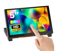 ELECROW Schermo per Raspberry Pi, 5 Pollici Mini Monitor LCD HD Touch Screen 1024×600 con Supporto, Compatibile con Raspberry Pi 5/4/3/2/Zero, PC, Jetson Nano, Banana Pi, Windows PC