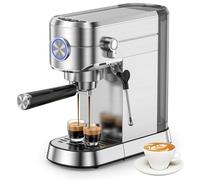 Electactic - Caffettiera espresso a 20 bar, macchina da caffè compatta con montalino a vapore, macchina da caffè in acciaio inox con serbatoio d'acqua rimovibile da 80 ml per cappuccino