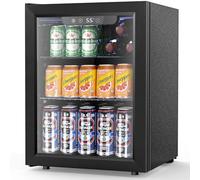 Electactic - Frigorifero per frigorifero per bevande da 1,7 piedi cubi, mini porta in vetro per frigorifero da 68 lattine con ripiani regolabili, visualizzazione digitale della temperatura, piccolo
