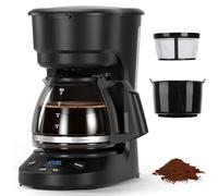 Electactic Macchina da caffè compatta per 5 tazze: con tecnologia Brew Pause, un filtro permanente e un semplice funzionamento one-touch, Enjoy Auto Keep-Warm Caffè, perfetta per la casa/ufficio