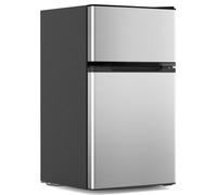 Electactic Mini frigorifero con congelatore da 3,1 piedi cubi, frigorifero compatto a 2 porte, mini frigorifero con ripiani in vetro rimovibili regolabili per camera da letto, ufficio, camera da letto