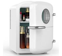 Electactic Mini frigorifero per camera da letto, 4 l/6 lattine, piccolo frigorifero cosmetico per la cura della pelle, trucco e bevande, con finestra di osservazione, frigorifero portatile da