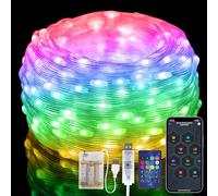 Electight 10M Striscia Luminosa RGB Smart IC Colorer per Natale, Smart Luci con 100 LEDs, IP65 Impermeabile, APP/Controllo Vocale per Interni ed Esterni, Feste, Camera da Letto, Batterie Incluse