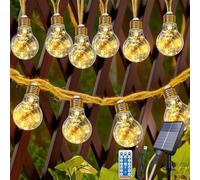 Electight Corda di canapa da 12,5 m, 20 lampadine a LED, impermeabile, infrangibile, 8 modalità/funzione timer per decorazioni vintage, giardino, patio, matrimoni, balcone, feste