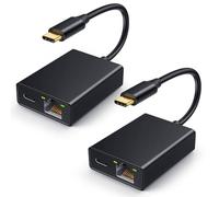 ELECTOP Adattatore Ethernet per Chromecast con Google TV, adattatore di rete USB tipo C a RJ45 Ethernet compatibile con Chromecast HD/4K e altre TV Stick streaming, confezione da 2