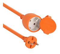 Electraline Prolunga lineare da giardino 01354 – 20 m Arancione 2x1,5 presa e spina Schuko