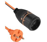 Electraline 01368 Prolunga Elettrica da Giardino con Presa Europea a 2 Poli Electralock di Meccanismo di Blocco che Impedisce Disconnessioni Accidentali della Spina, Nero/Arancione, 40 m 2 x 1.5 mm