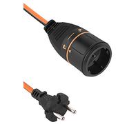 Electraline 01368 Prolunga Elettrica da Giardino con Presa Europea a 2 Poli Electralock di Meccanismo di Blocco che Impedisce Disconnessioni Accidentali della Spina, Nero/Arancione, 40 m 2 x 1.5 mm