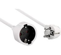 Electraline 01639 Contatto di Protezione 5 m Cavo Bianco Plastica IP20 Interni/Prolunga con Sicurezza Bambini/Prolunga Schuko Bianco Femmina