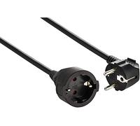 Electraline 01692 Contatto, Cavo in plastica, IP20, per Interni, con Protezione per Bambini, prolunga Schuko, Nero, 3 m
