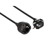 Electraline 01694 - Prolunga con contatto di protezione, 10 m, cavo in plastica, IP20, per interni/prolunga con sicurezza bambini/prolunga Schuko, nero, 10 m