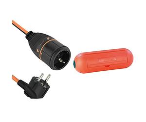 Electraline 01730 3G1.5 Prolunga Elettrica Con Presa Electralock Dotata Di Meccanismo Di Blocco & 300176 Scatola Di Protezione Stagna Per Spina E Presa Volante Impermeabile Ip44, Arancione