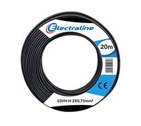 Electraline Piattina divisibile 10694 03VH-H Sezione 2x0.75 mm 20 mt Nero