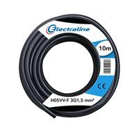 Electraline 11761 Cavo per Prolunghe H05VV-F, Sezione 3G1.5 mm, 10 mt, Nero