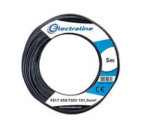 Electraline 13070 Cavo Unipolare FS17 5 mt sezione 1x1,5 mm² adatto per cablaggi di quadri elettrici, circuiti elettrici di ascensori, montacarichi