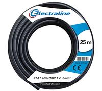 Electraline 13072 Cavo Unipolare FS17, Sezione 1 x 1.5 mm², Nero, 25 m