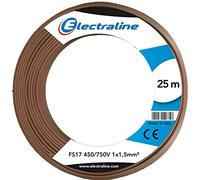 Electraline 13082 Cavo Unipolare FS17, Sezione 1 x 1.5 mm², Marrone, 25 m