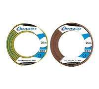 Electraline 13102 Cavo Unipolare FS17, Sezione 1 x 1.5 mm², Giallo/Verde, 25 m & 13082 Cavo Unipolare FS17, Sezione 1 x 1.5 mm², Marrone, 25 m