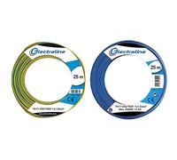 Electraline 13102 Cavo Unipolare FS17, Sezione 1 x 1.5 mm², Giallo/Verde, 25 m & 13092 Cavo Unipolare FS17, Sezione 1 x 1.5 mm², Blu, 25 m