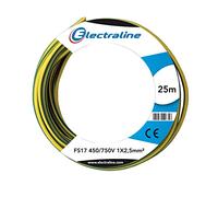 Electraline 13172 Cavo Unipolare FS17, Sezione 1 x 2.5 mm², Giallo/Verde, 25 m