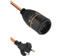 Electraline 1364 Prolunga Elettrica da Giardino con Presa Europea a 2 Poli Electralock, 3500 W, 20 m, 2 x 1.5 mm, Nero/Arancione