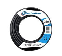 Electraline 15072 Cavo Unipolare N07V-K, Sezione 1x1.5 mm, 25 mt, Nero - NUOVO