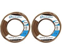 Electraline 15082 Cavo N07V-K, Sezione 1x1.5 mm, 25 mt, Marrone (Confezione da 2)