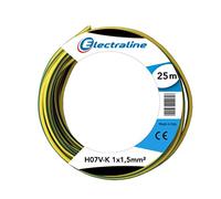 Electraline 15102 Cavo Unipolare N07V-K, Sezione 1x1.5 mm, 25 mt, Verde/Giallo -