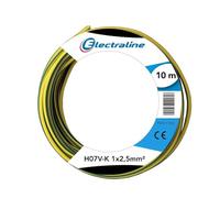 Electraline 15171 Cavo Unipolare N07V-K, Sezione 1x2.5 mm, 10 mt, Verde/Giallo