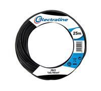 Electraline 19001 Cavo per Elettronica, FR/2, Sezione 1x0.14 mm, 25 mt, Nero