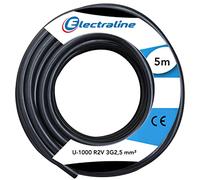 Electraline 20218283D - Cavo U-1000 R2V 3G2,5 5M, colore: Nero